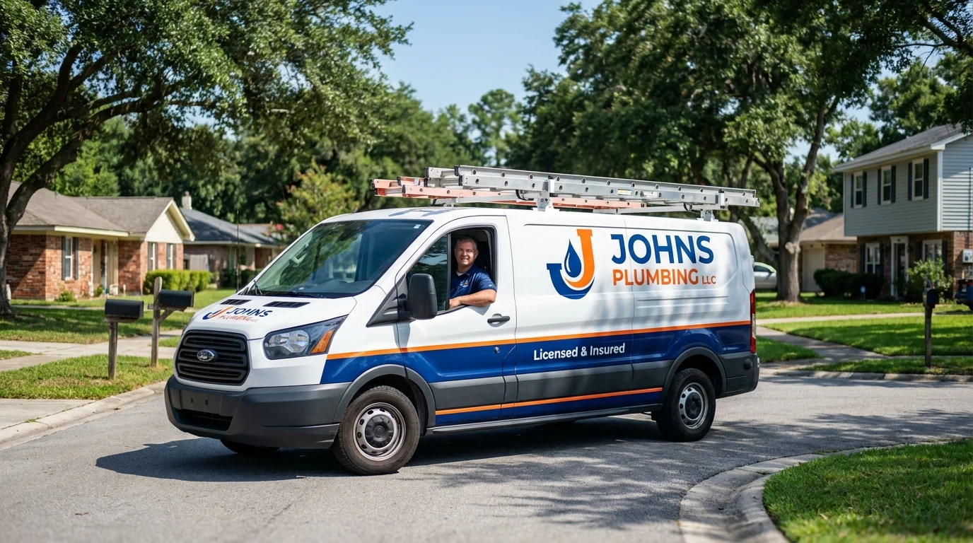 Johns Plumbing LLC service van in Liberal, KS