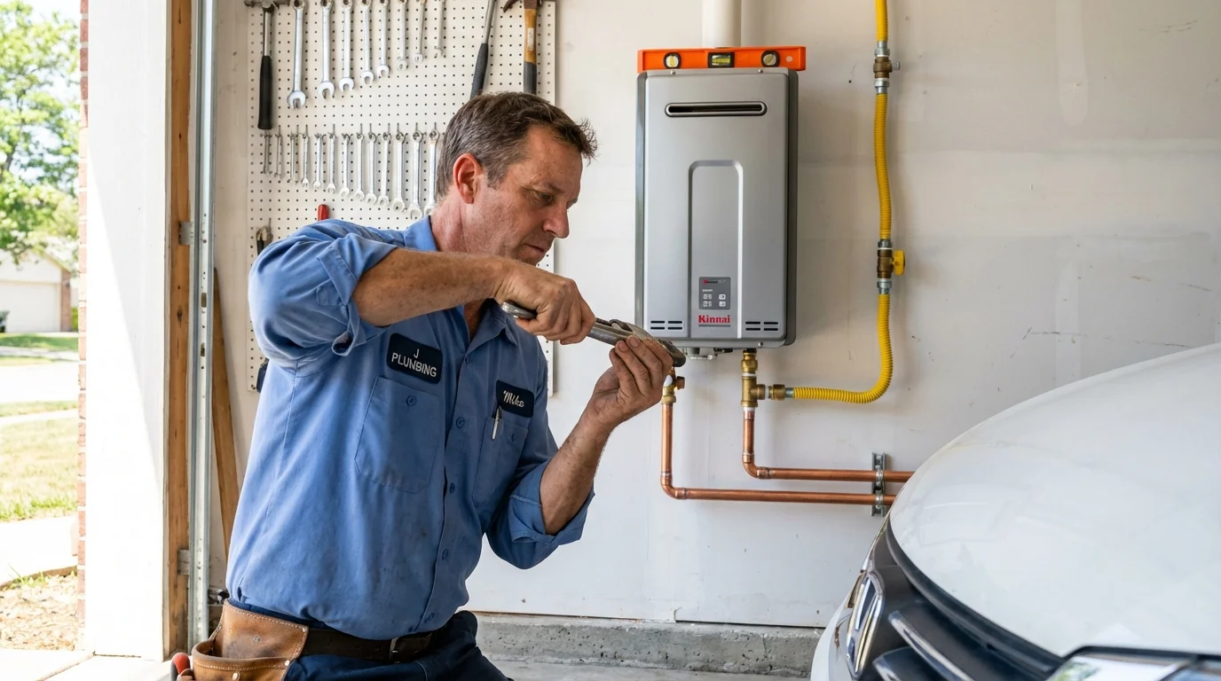 Tankless water heater installation by a Johns Plumbing LLC plumber in Liberal